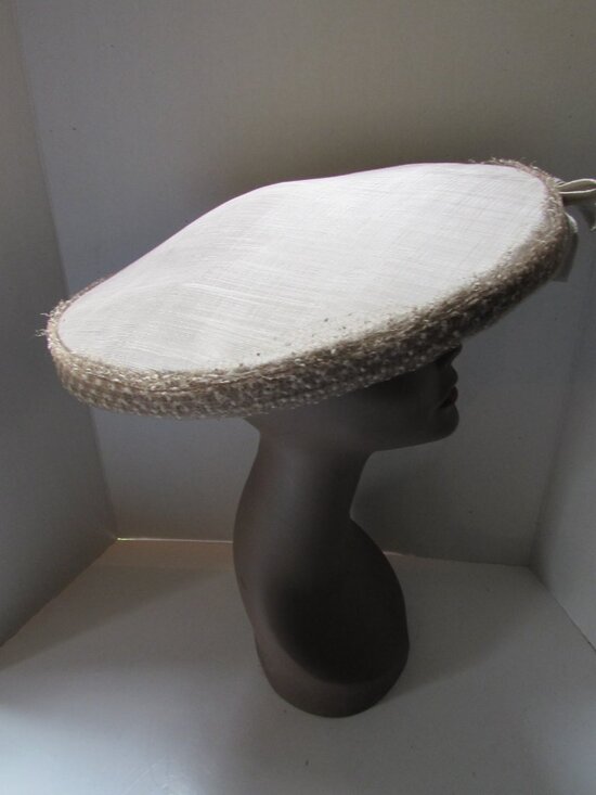 1950 Era Saucer Hat by Charmaine Champagne Color main image 8
